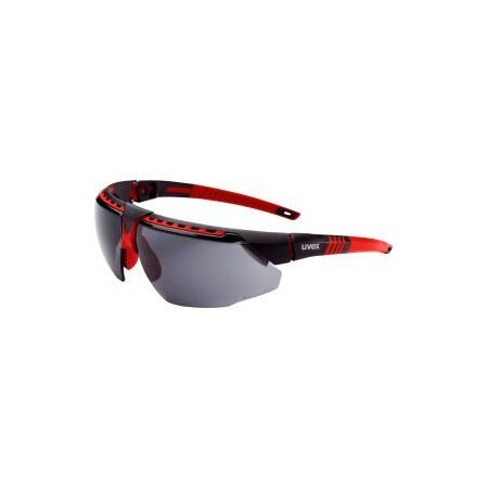 Honeywell North Uvex Avatar Hydroshield Glasses, Red Frame, Gray Lens, ScratchResistant, Hard Coat, AntiFog S2861HS
